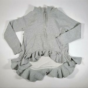 GAP x Valentino Gray Ruffled Hoodie Sweatshirt